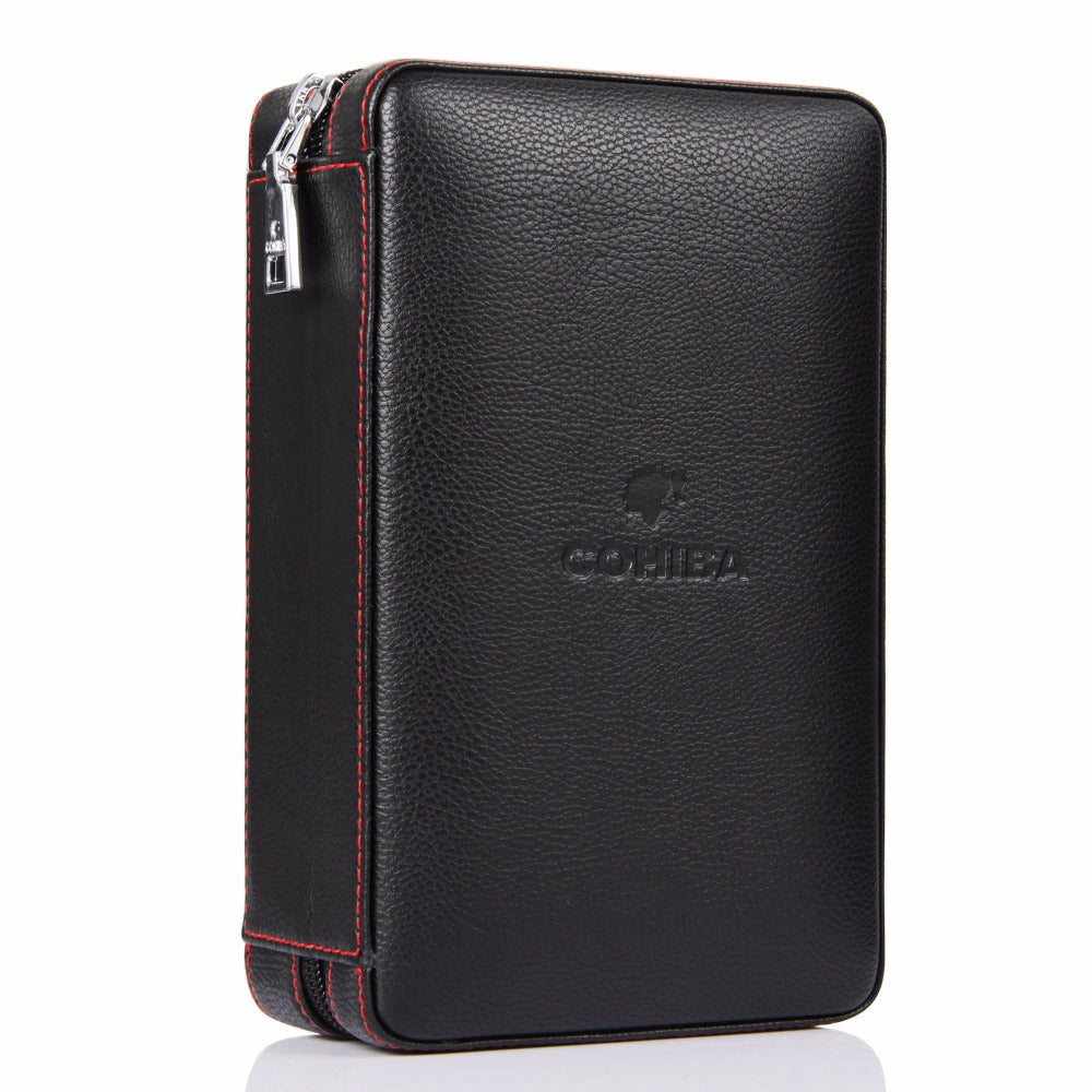 COHIBA cigar box set Gao Xiba leather cedar wood cigar humidor with cigar scissors set