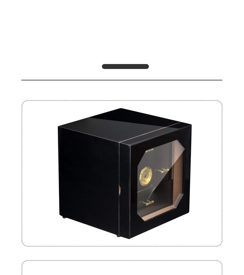 Solid Wood Cigar Humidor, Piano Lacquer, Baking Varnish, Large-Capacity Three-Layer Cigar Humidor, Cigarette Case