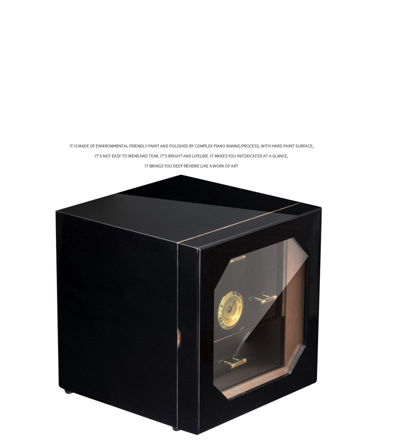 Solid Wood Cigar Humidor, Piano Lacquer, Baking Varnish, Large-Capacity Three-Layer Cigar Humidor, Cigarette Case