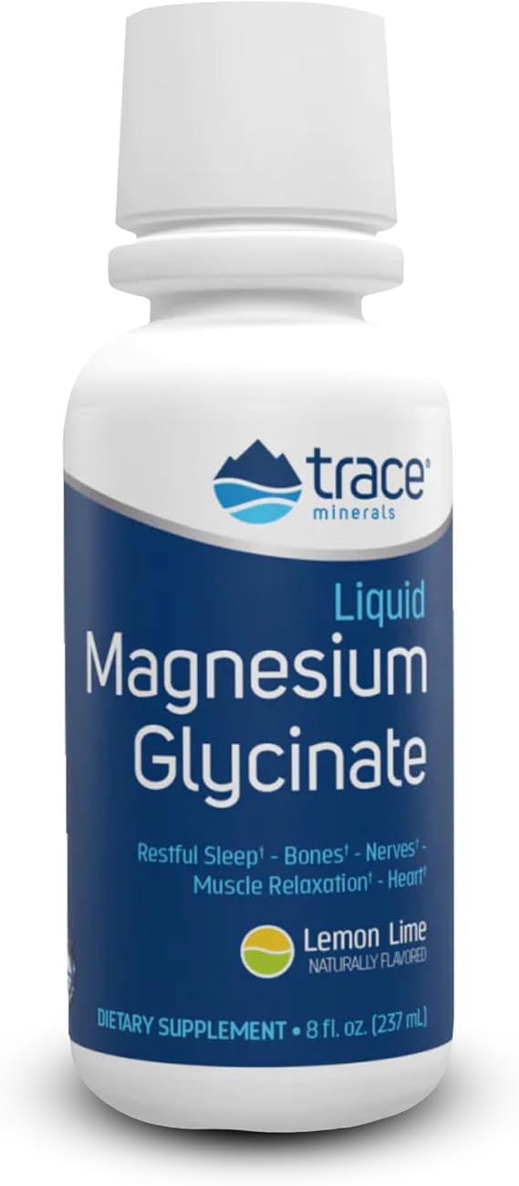 Trace Minerals Magnesium Glycinate Liquid Supplement | For Men, Women, & Teens | Natural Lemon Lime Flavor | 30 Servings, 8 fl oz (Pack of 1)