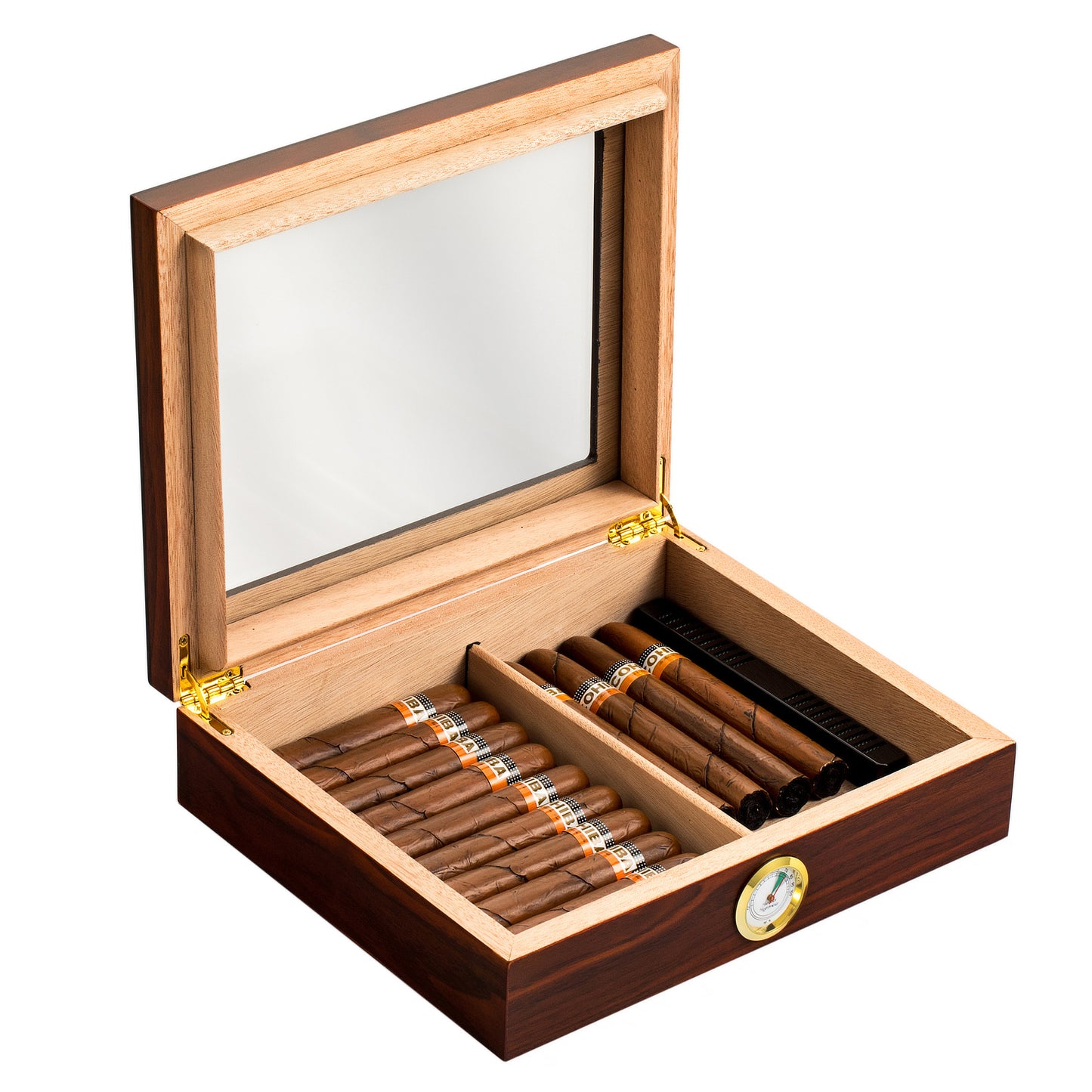 Wooden High-Grade Square Clamshell Cigar Humidor, Cigarette Case