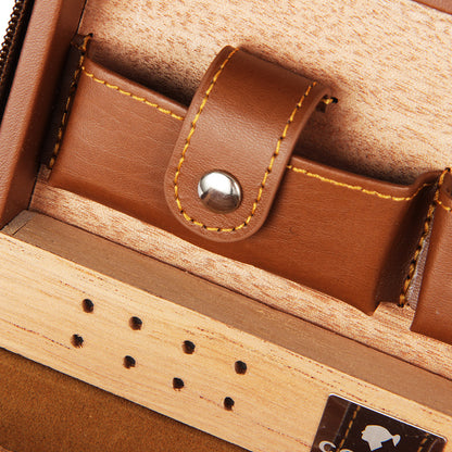 COHIBA cigar box set Gao Xiba leather cedar wood cigar humidor with cigar scissors set