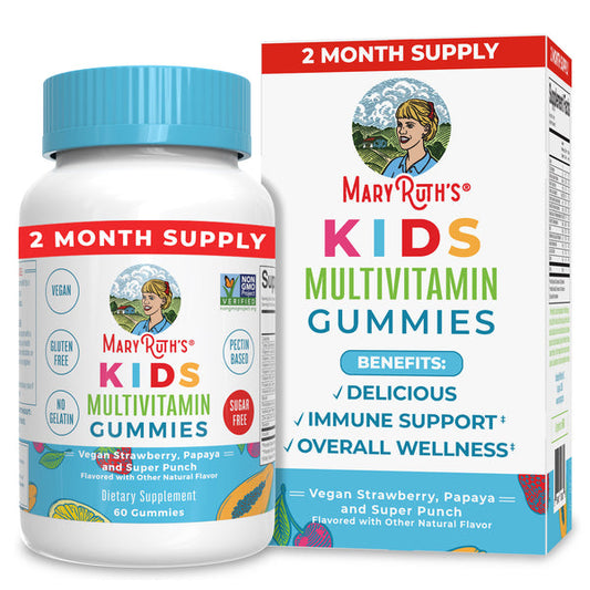 Mary Ruth's Organics Kids Vitamins Multivitamin Gummies Sugar Free Kids Vitamin D Vitamin C Zinc Vegan Non-GMO Gluten Free 60 Count